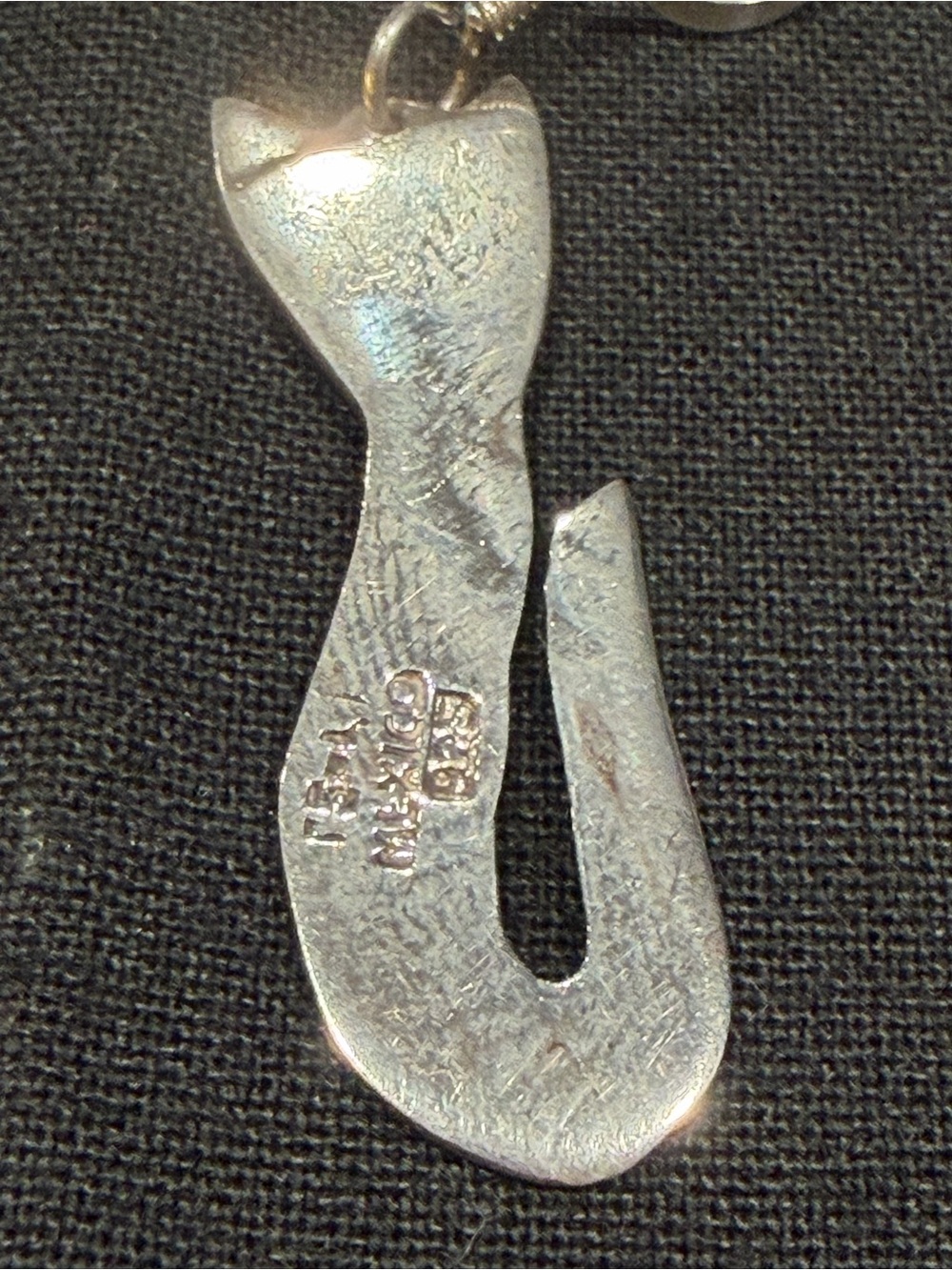 Sterling Silver Cat Drop Earrings - Playful Silver Women's Jewelry - Picture 3 of 11